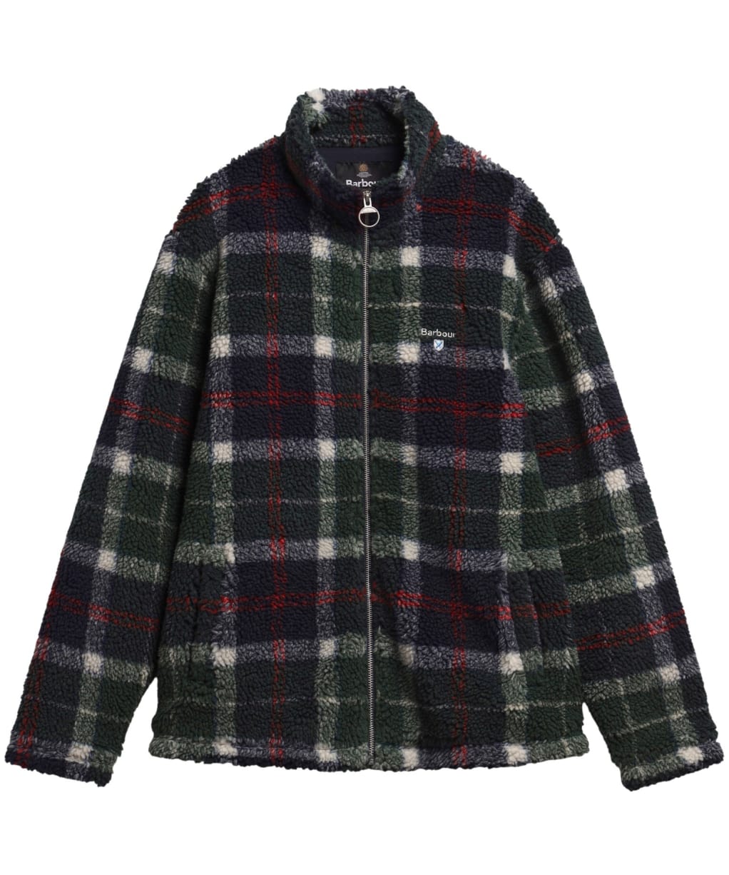 Men's Barbour Tartan Zip Through Fleece Jacket - Evergreen Tartan