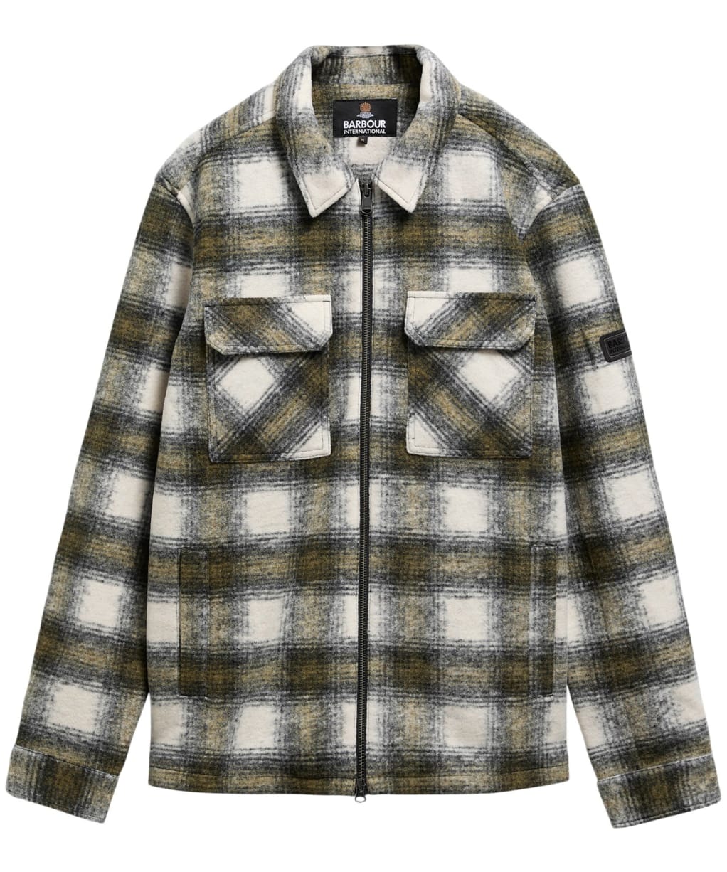 Men's Barbour International Clayton Brushed Fleece Overshirt - Fir Green