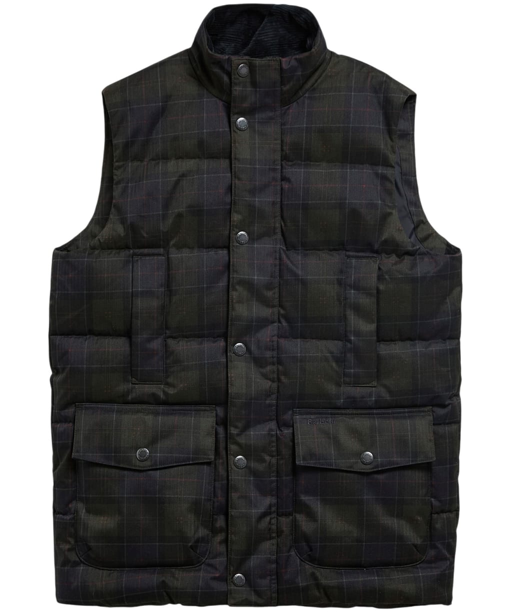 Men's Barbour Lonnen Tartan Puffer Gilet - Shadow Classic Tartan
