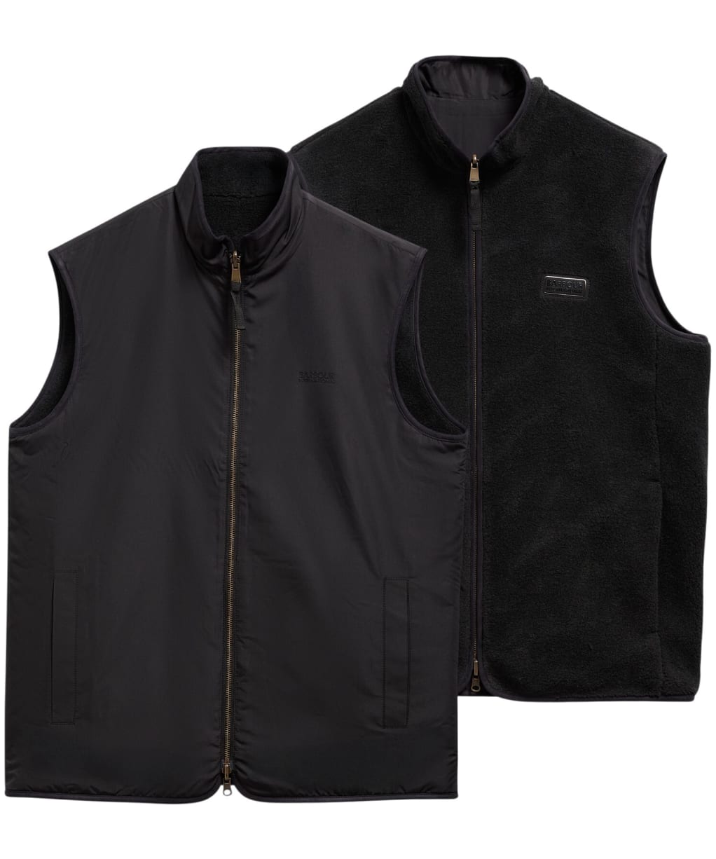 Men's Barbour International Reversible Fleece Gilet - Dark Black