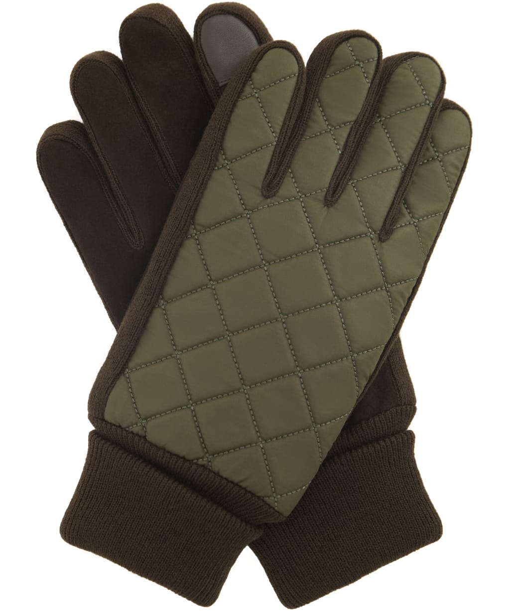 Men's Barbour Magnus Quilt Gloves - FOREST/BROWN