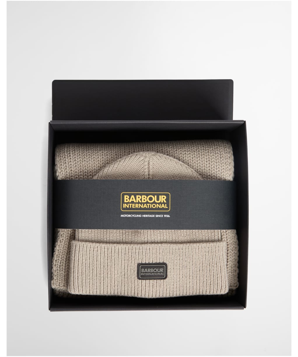 Men's Barbour International Sweeper Legacy Beanie Set - Concrete
