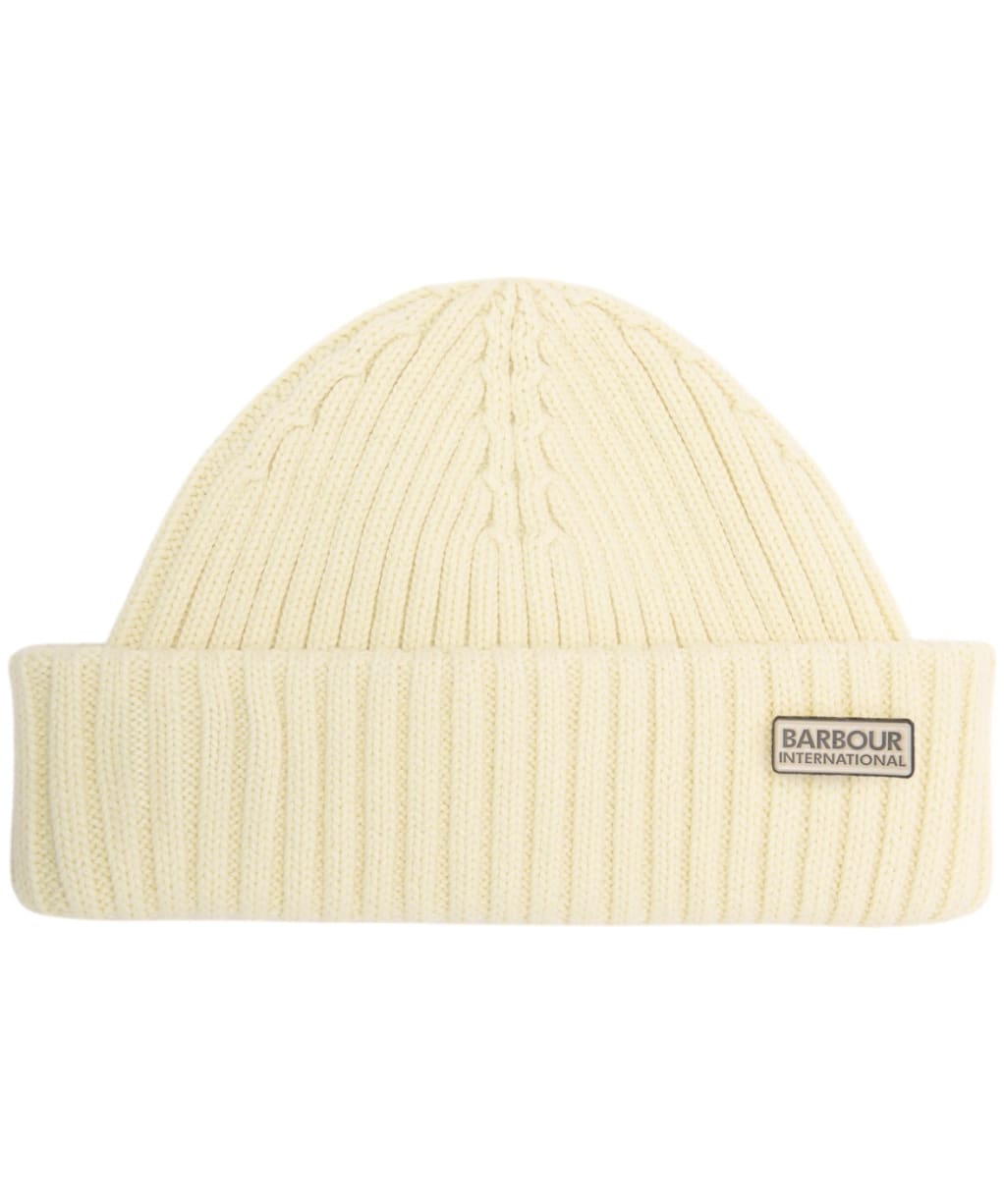 Men's Barbour International Dufton Fisherman Beanie Hat - Chalk