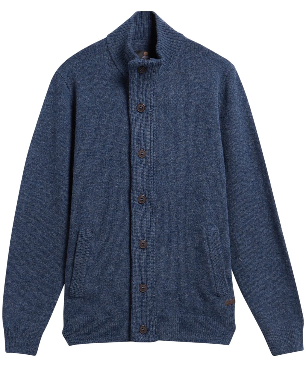 Men's Barbour Patch Zip Through Sweater - Dark Indigo