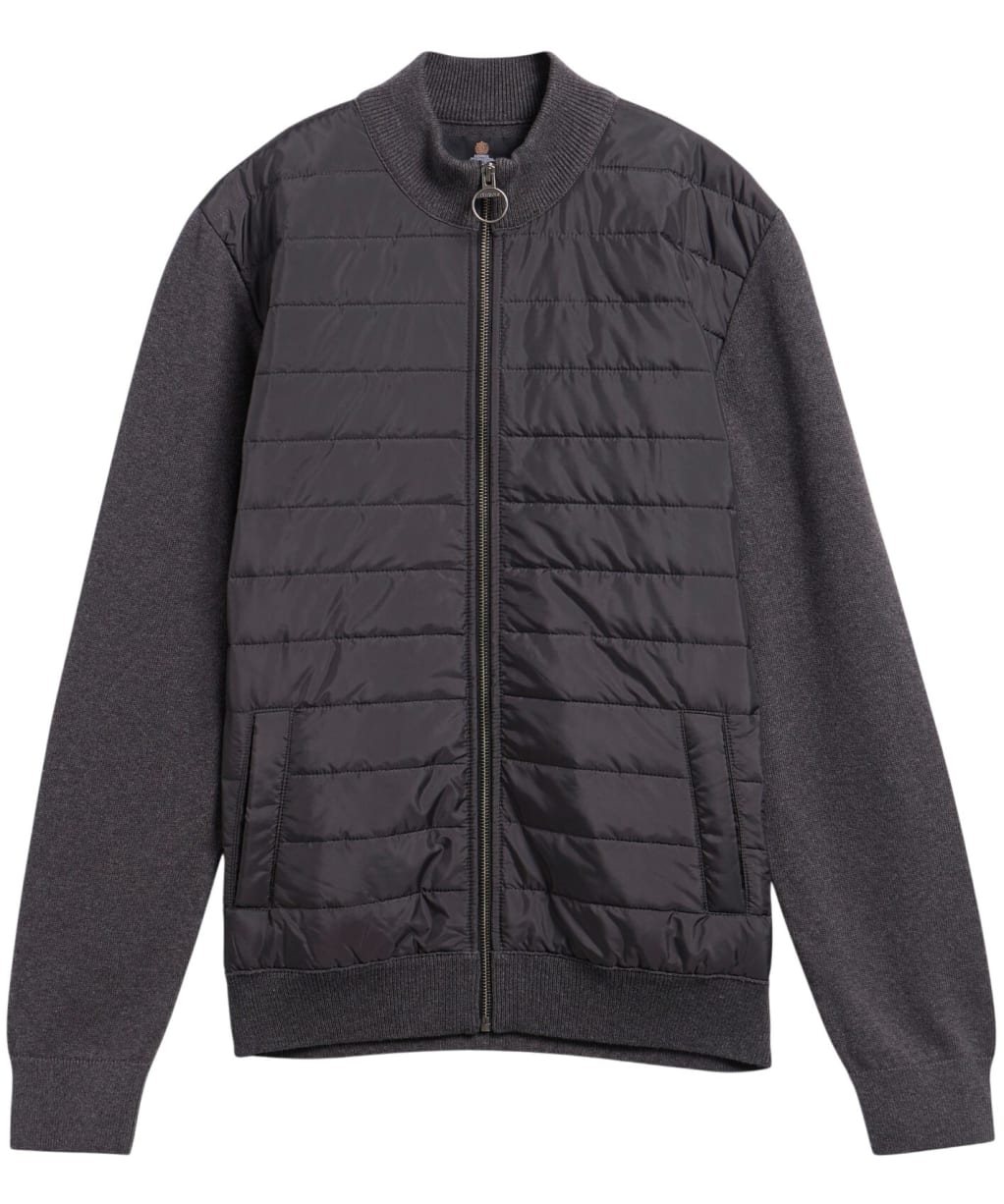 Men's Barbour Carn Baffle Zip Thru Quilted Sweater - Charcoal