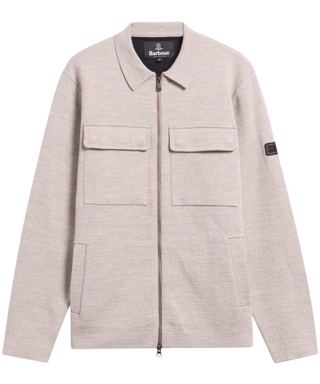 Men's Barbour International Burley Zip Through Cardigan - Concrete