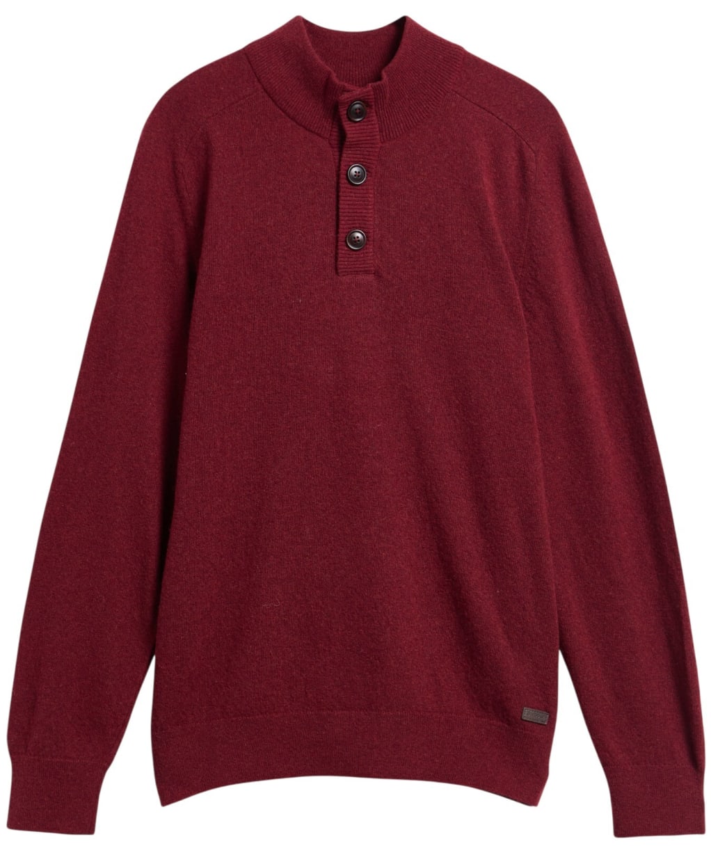 Men's Barbour Briggs Half Button Knit - Dark Bordeaux