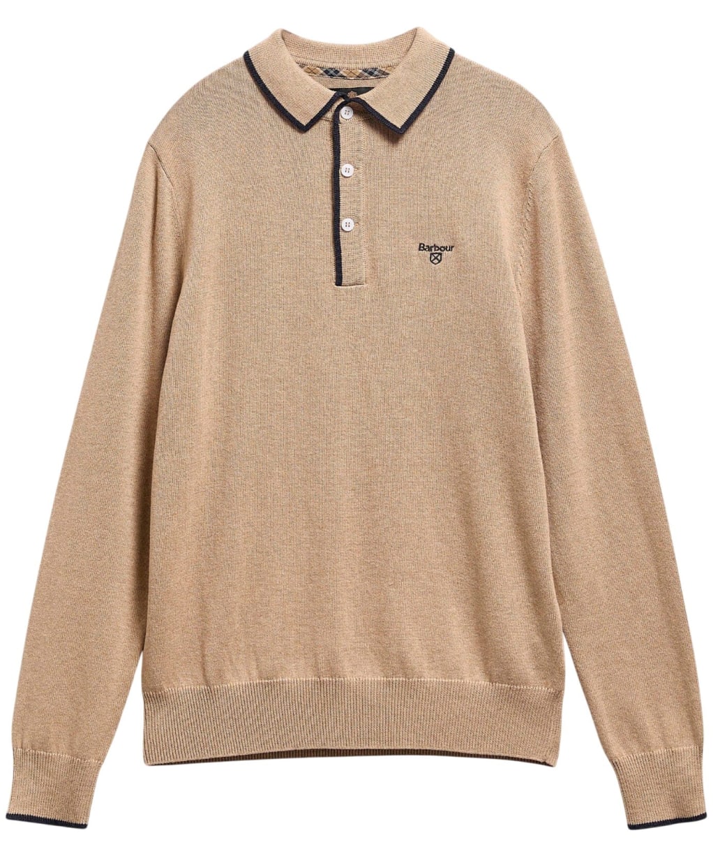 Men's Barbour Taunton Knitted Polo Shirt - Stone