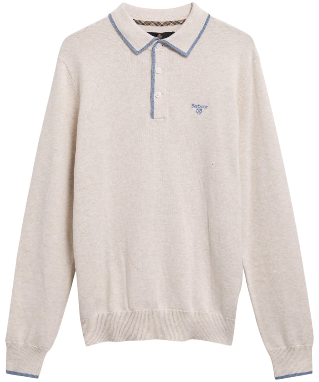 Men's Barbour Taunton Knitted Polo Shirt - Whisper White