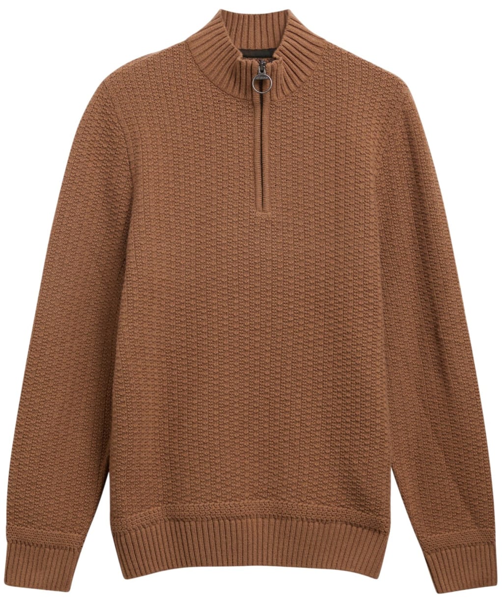 Men's Barbour Pluckley Half Zip Knitted Jumper - Sandstone