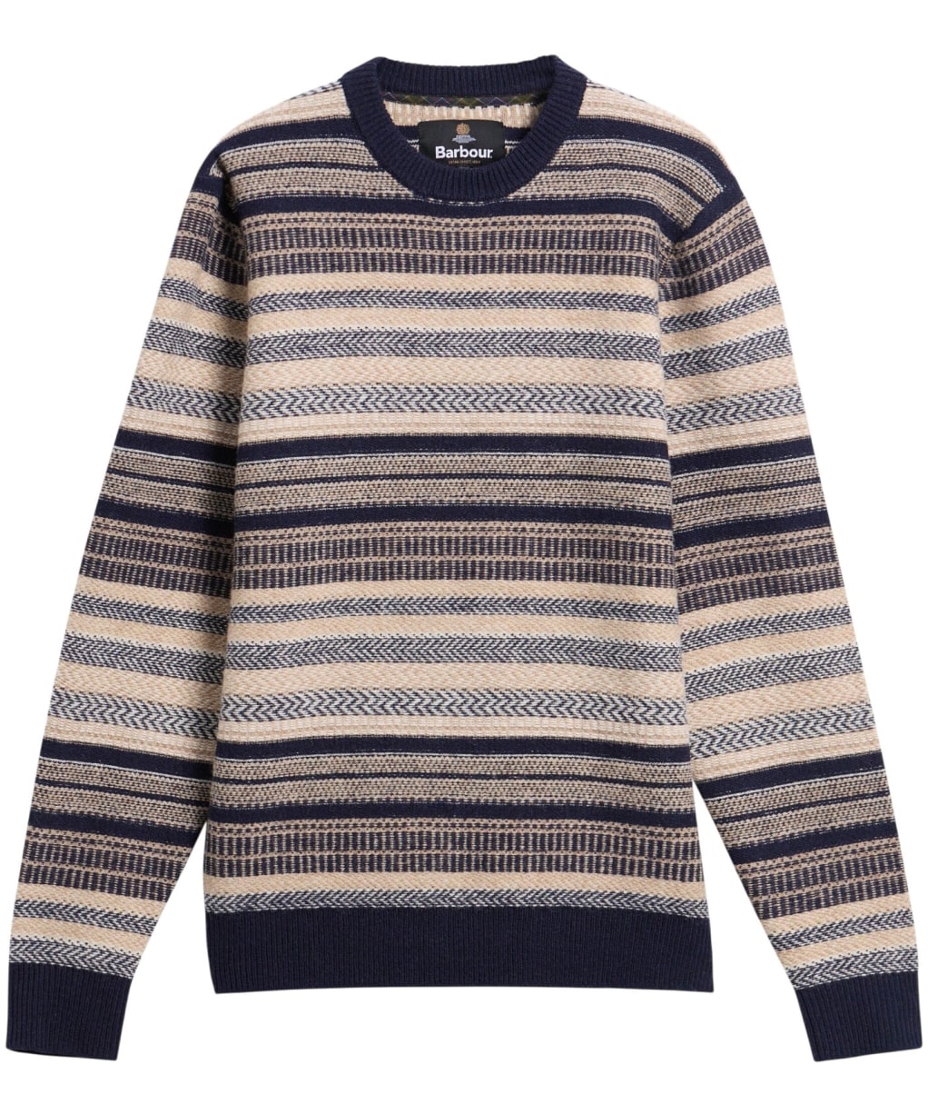Men's Barbour Highsted Fairisle Crew Neck Sweater - Navy