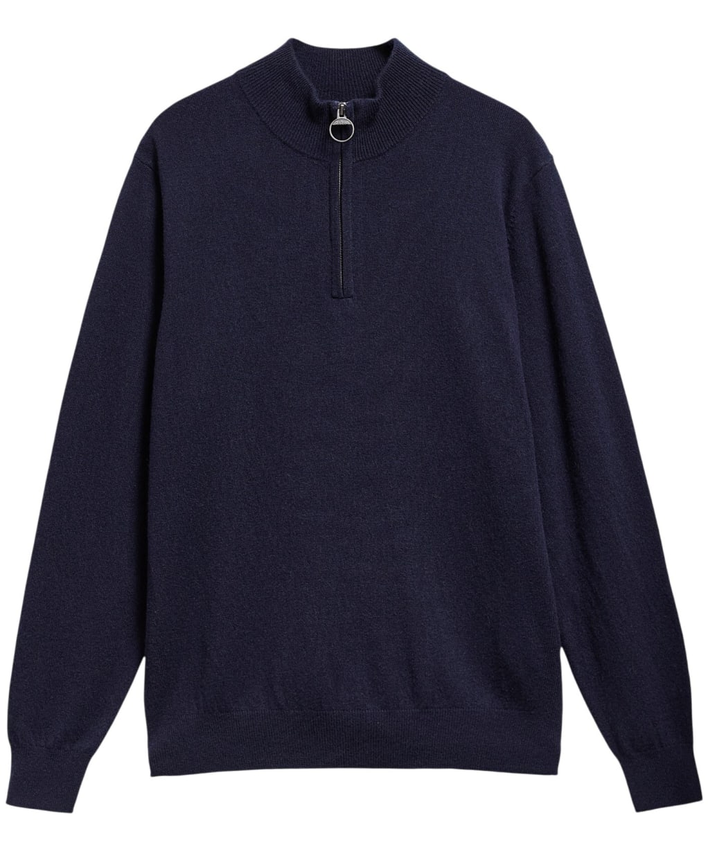 Men's Barbour Ronson Tartan Trim Half Zip - Navy