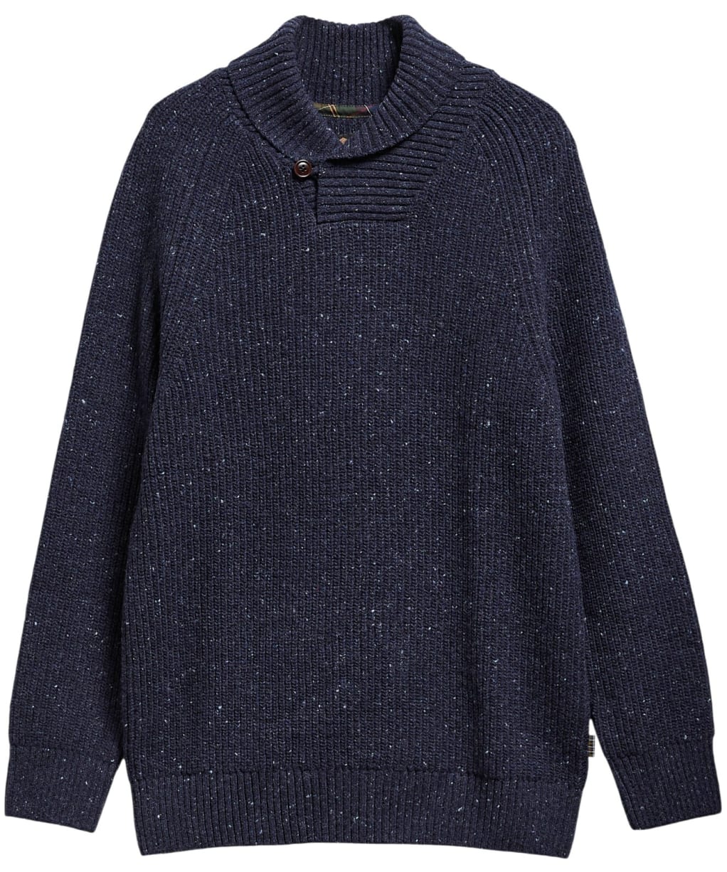 Men's Barbour Essentials Fleck Shawl Neck - Navy