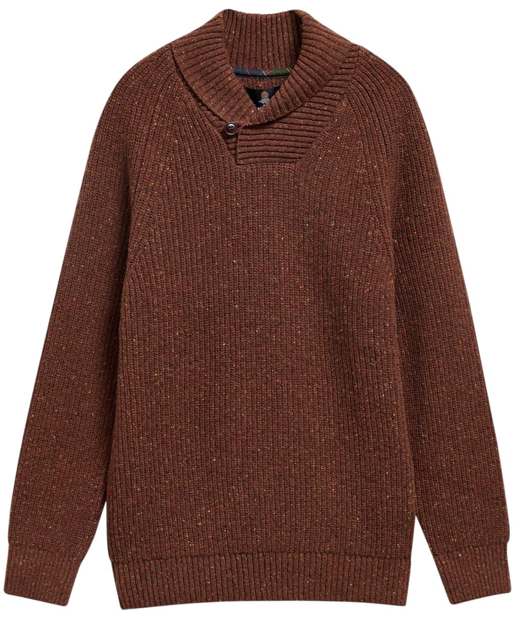 Men's Barbour Essentials Fleck Shawl Neck - Bracken