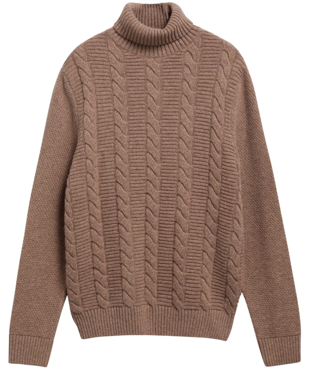 Men's Barbour Staplecross Roll Neck Sweater - Stone