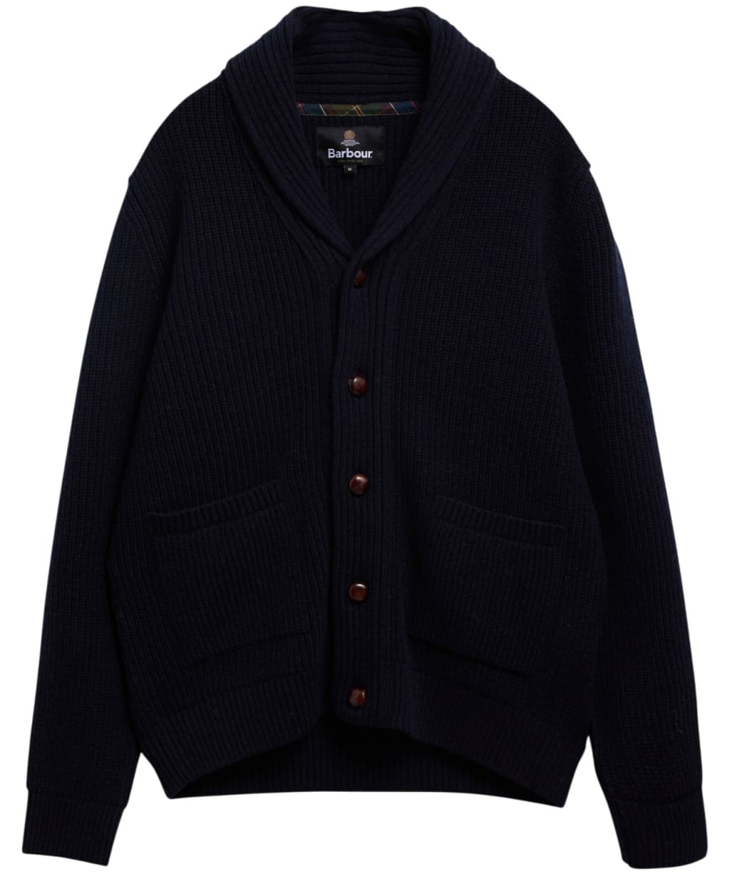Men's Barbour Hartland Knitted Shawl Neck Cardigan - Navy