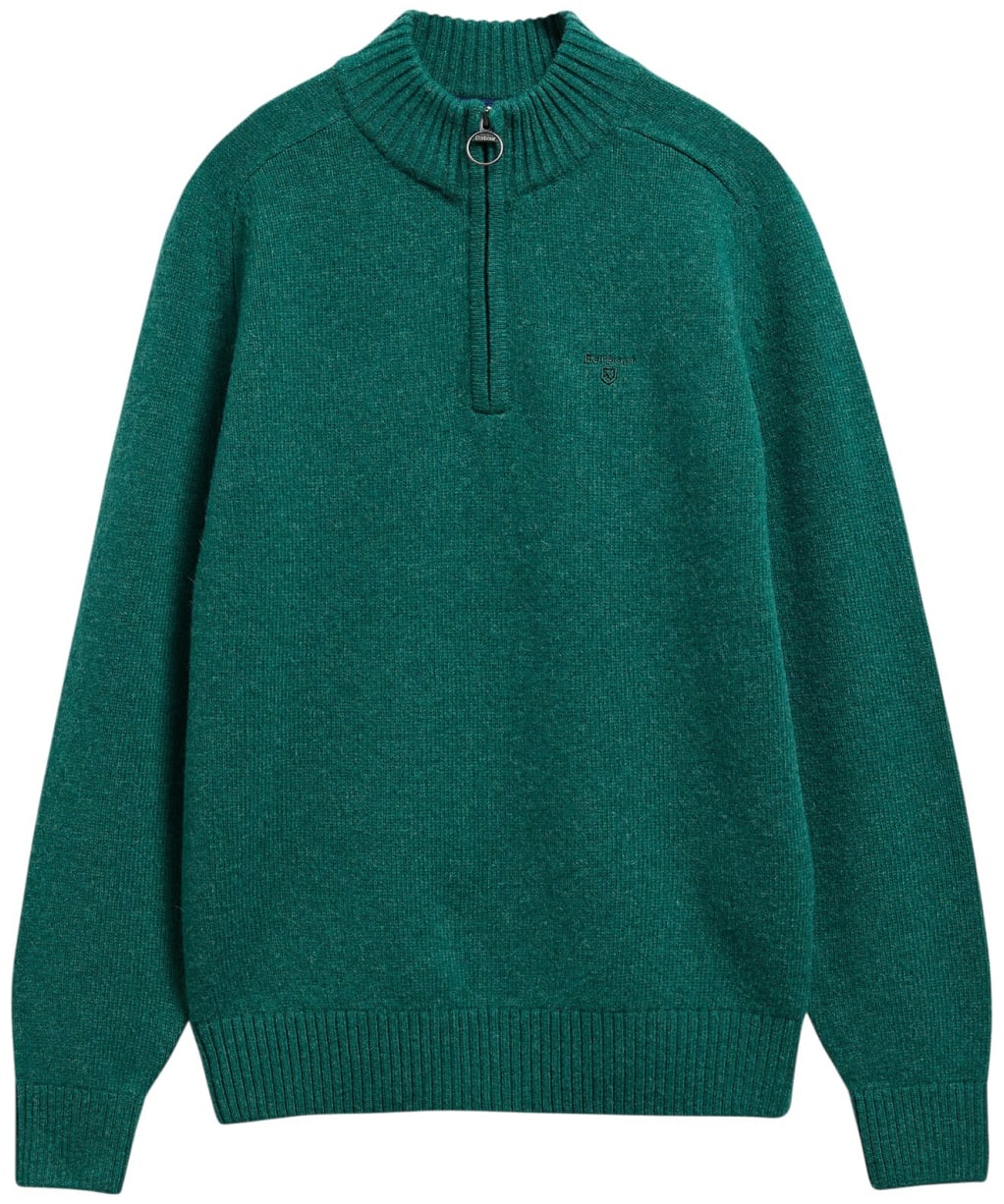 Men's Barbour Newtown Half Zip Knitted Jumper - Green