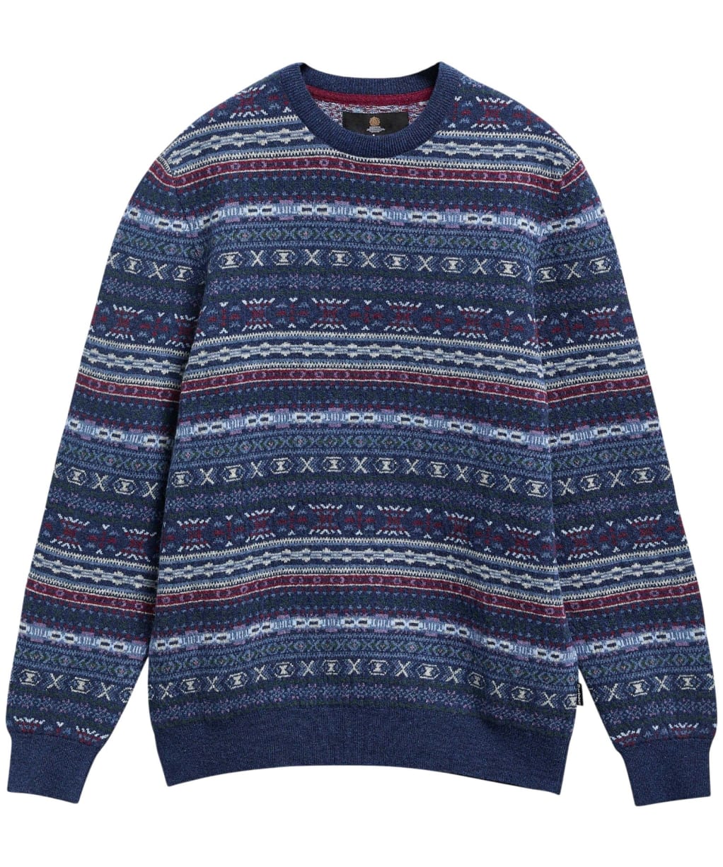 Men's Barbour Dalehead Fairisle Crew Neck Jumper - Inky Blue