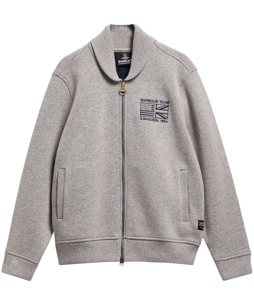 Men's Barbour International Steve McQueen Mack Cardigan - Grey Marl