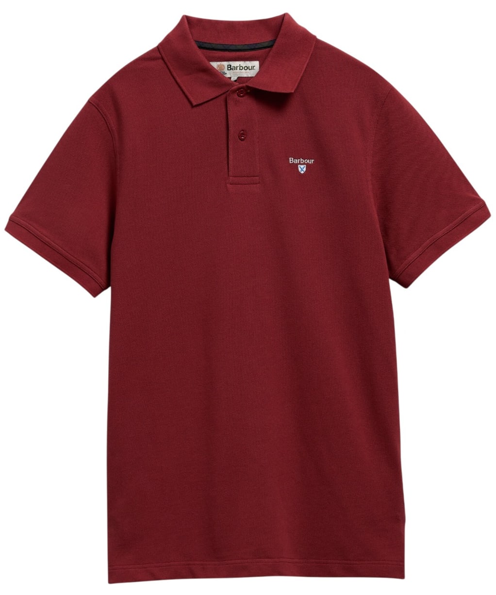 Men's Barbour Tartan Pique Polo Shirt - Russet