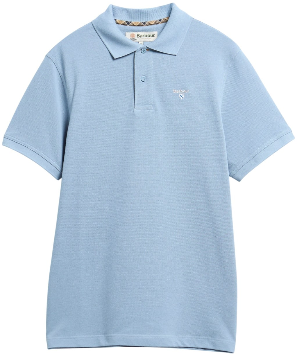 Men's Barbour Tartan Pique Polo Shirt - Tarn Blue