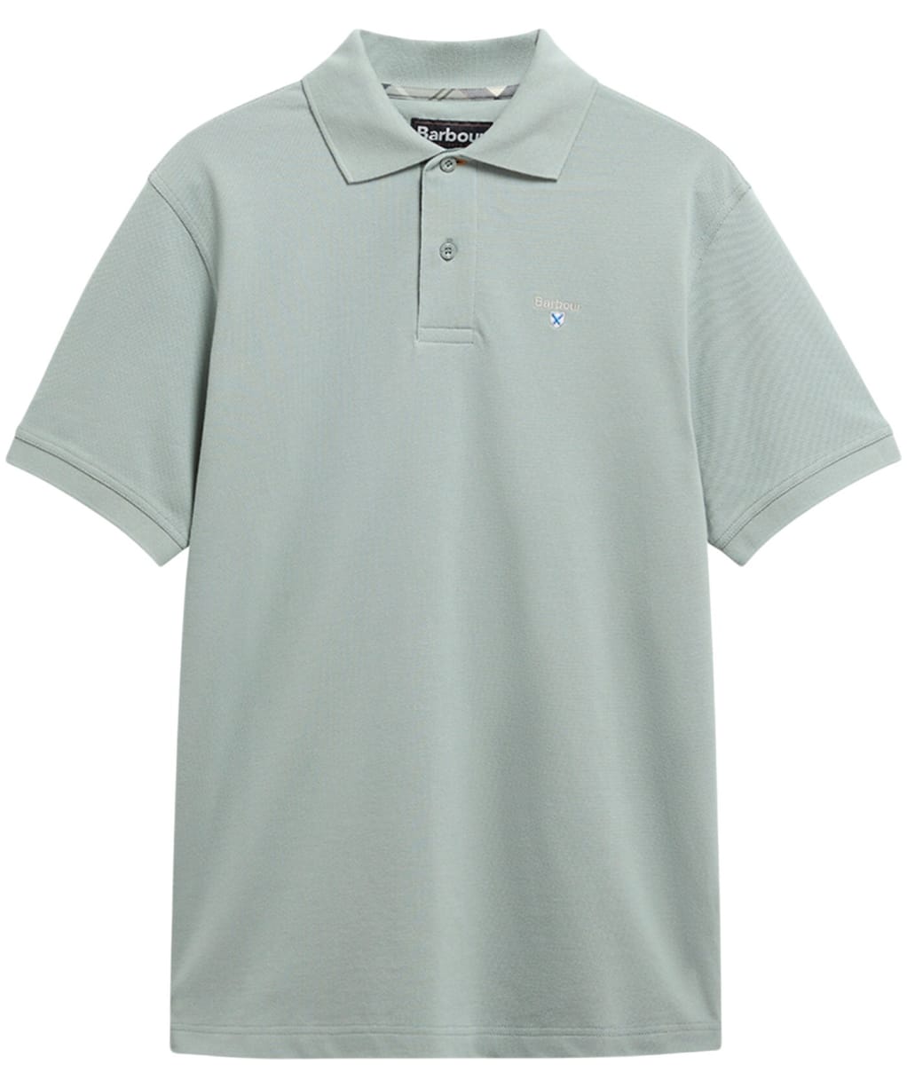 Men's Barbour Tartan Pique Polo Shirt - Dusty Slate