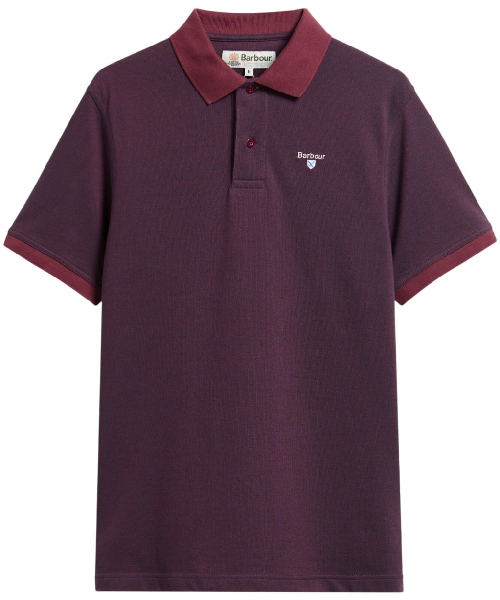 Men's Barbour Sports Polo Mix Shirt - Bordeaux