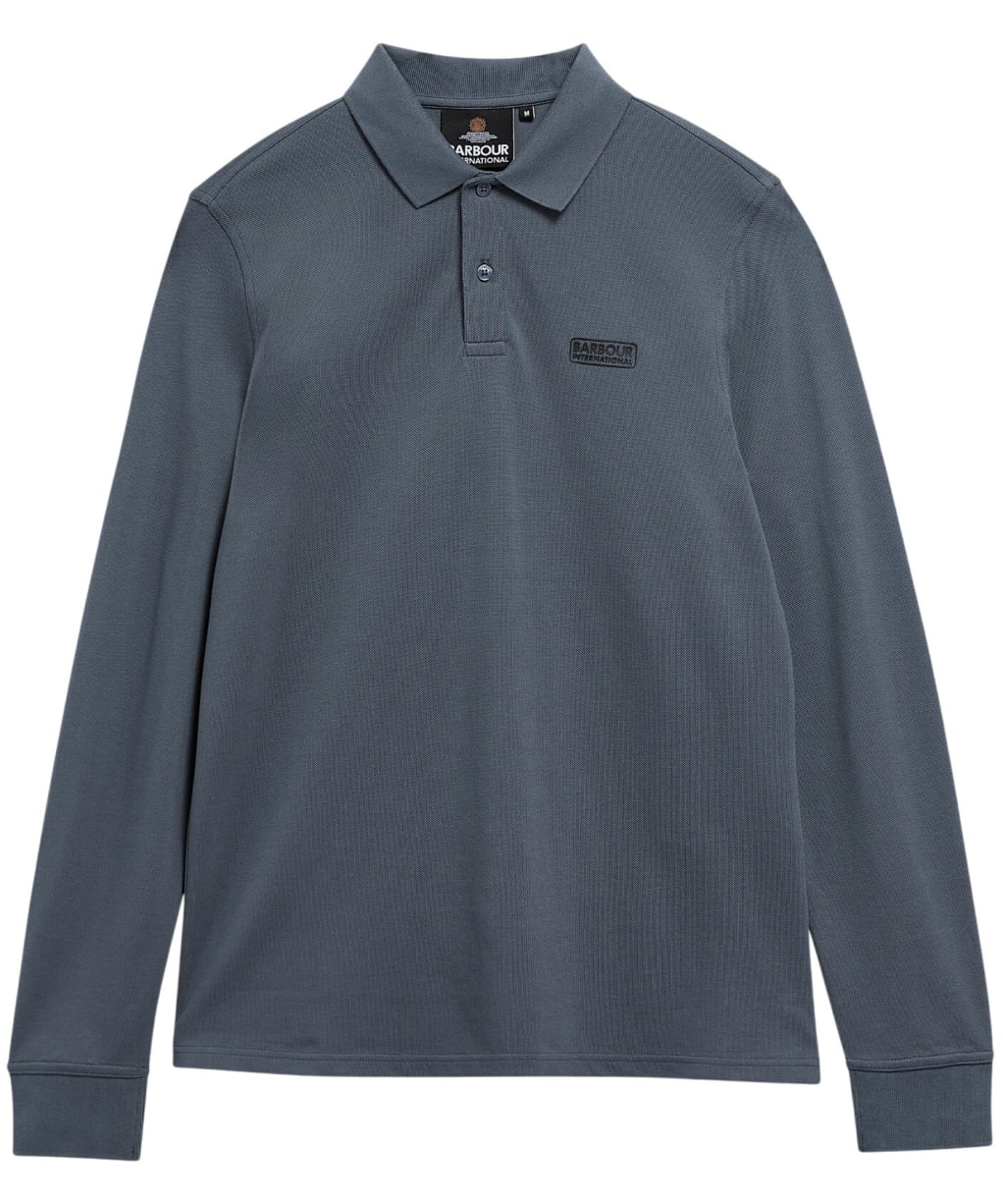 Men's Barbour International Long Sleeve Polo Shirt - Washed Charcoal