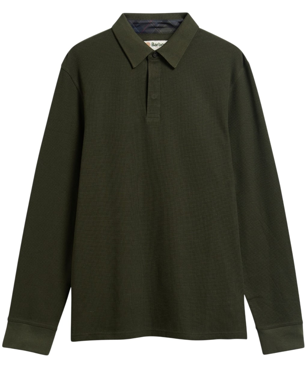 Men's Barbour Kentown Tailored Long Sleeve Polo Shirt - Sage