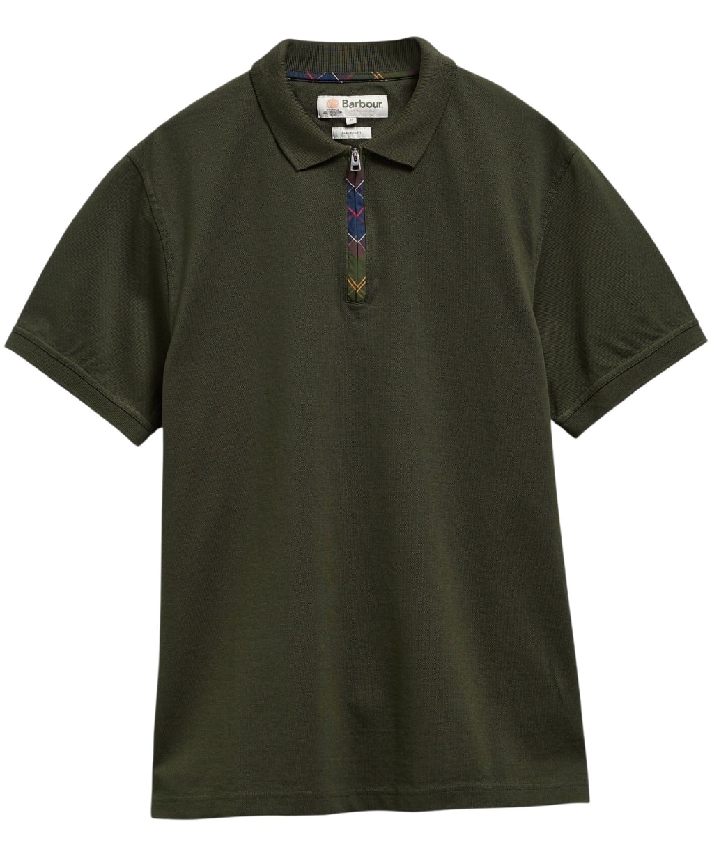 Men's Barbour Stately Zip Polo Shirt - Sage