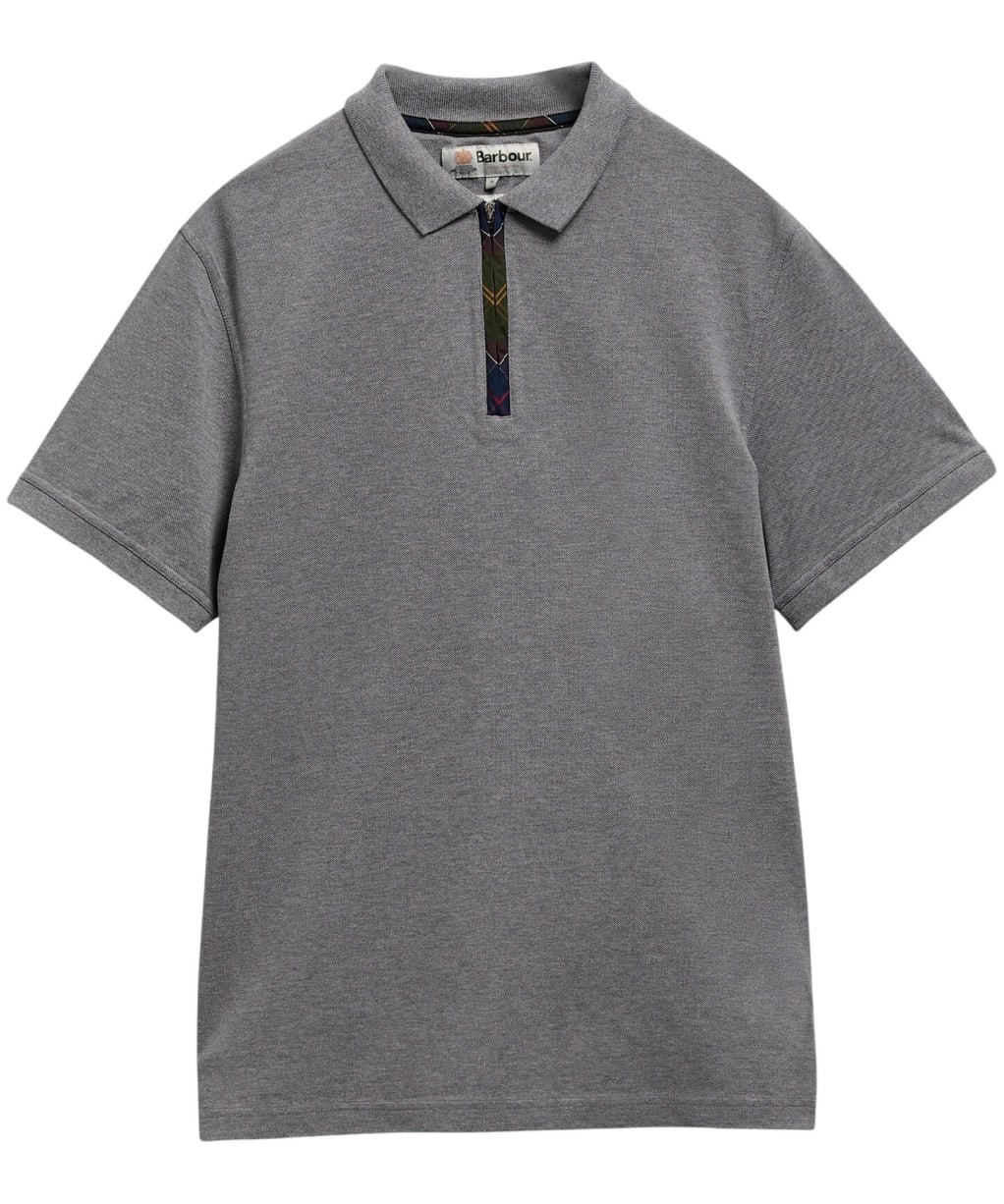 Men's Barbour Stately Zip Polo Shirt - Pewter