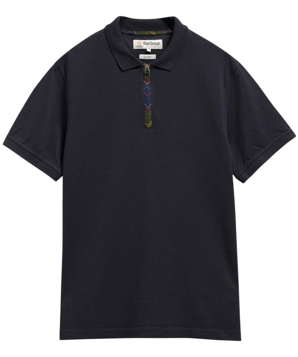 Men's Barbour Stately Zip Polo Shirt - Navy