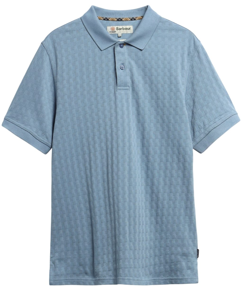 Men's Barbour Faversham Tailored Textured Polo Shirt - Tarn Blue