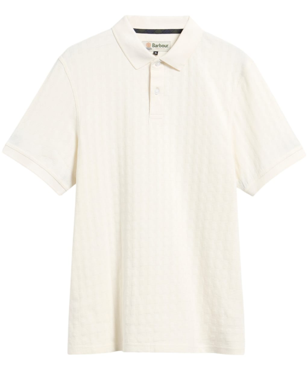 Men's Barbour Faversham Tailored Textured Polo Shirt - Whisper White
