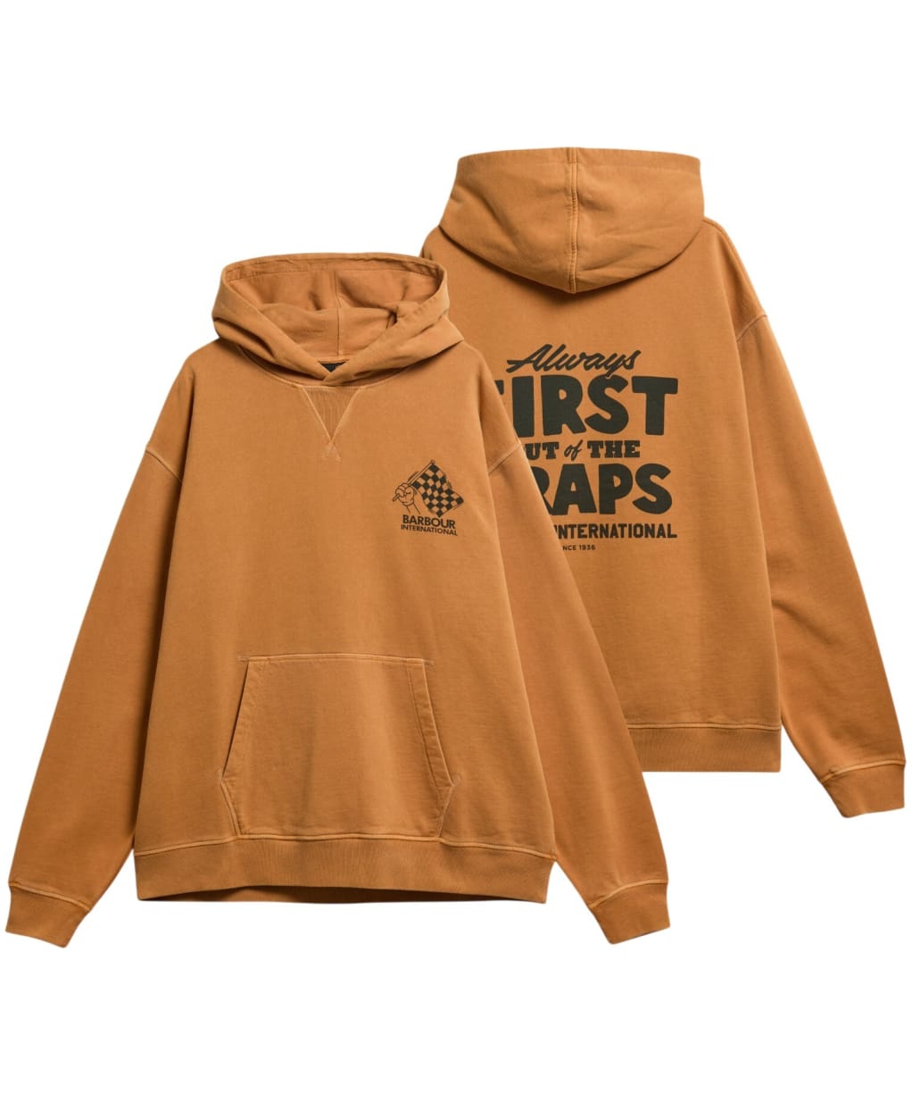 Men's Barbour International Eric Graphic Hoodie - Honey