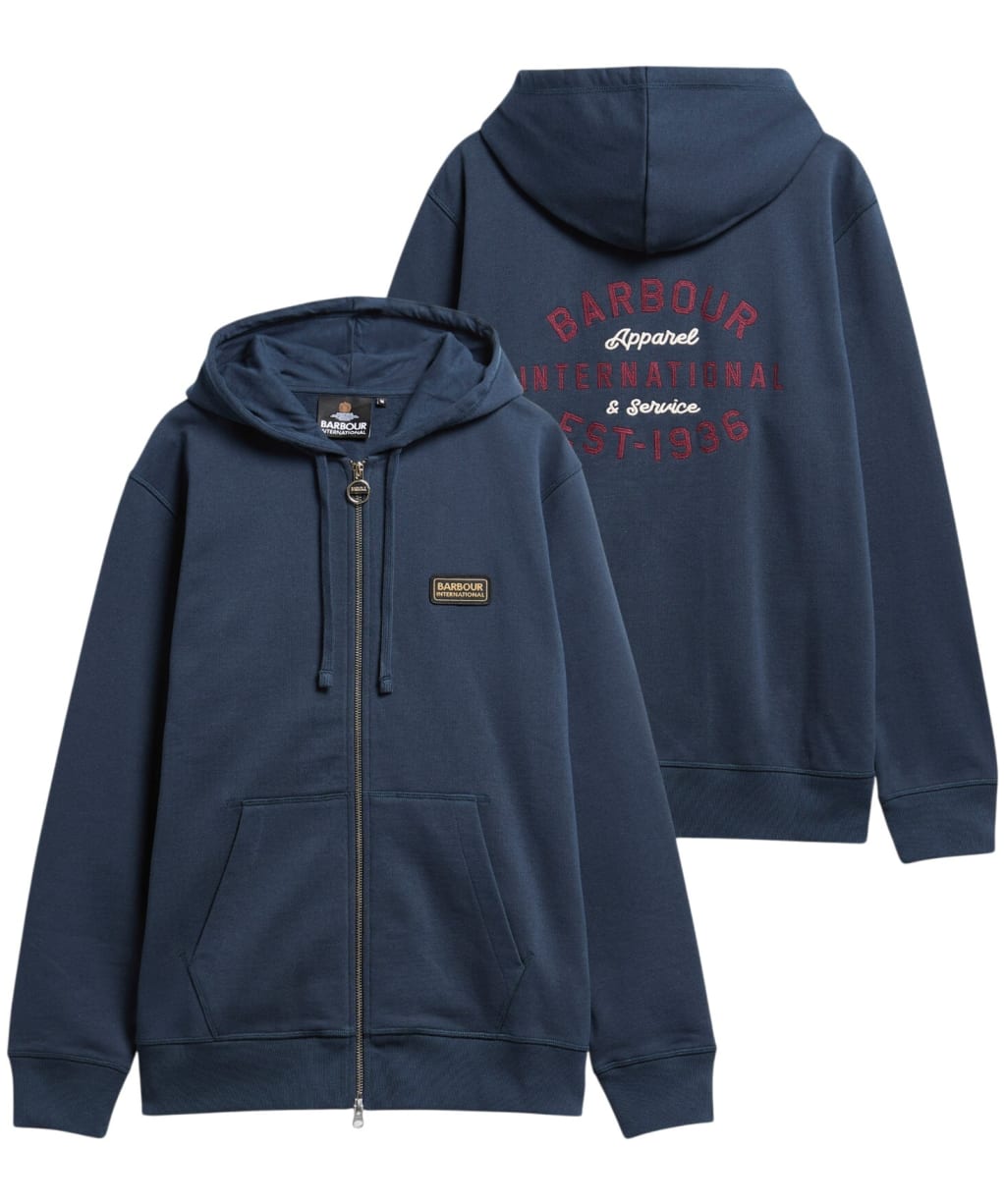 Men's Barbour International Pull Graphic Hoodie - Navy