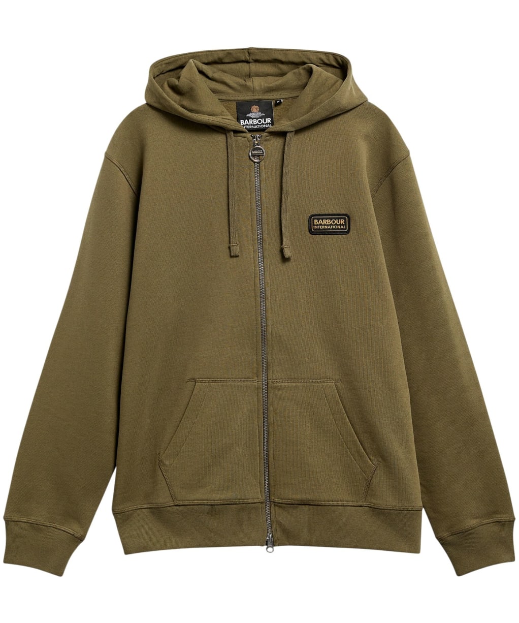Men's Barbour International Pull Graphic Hoodie - Mid Olive