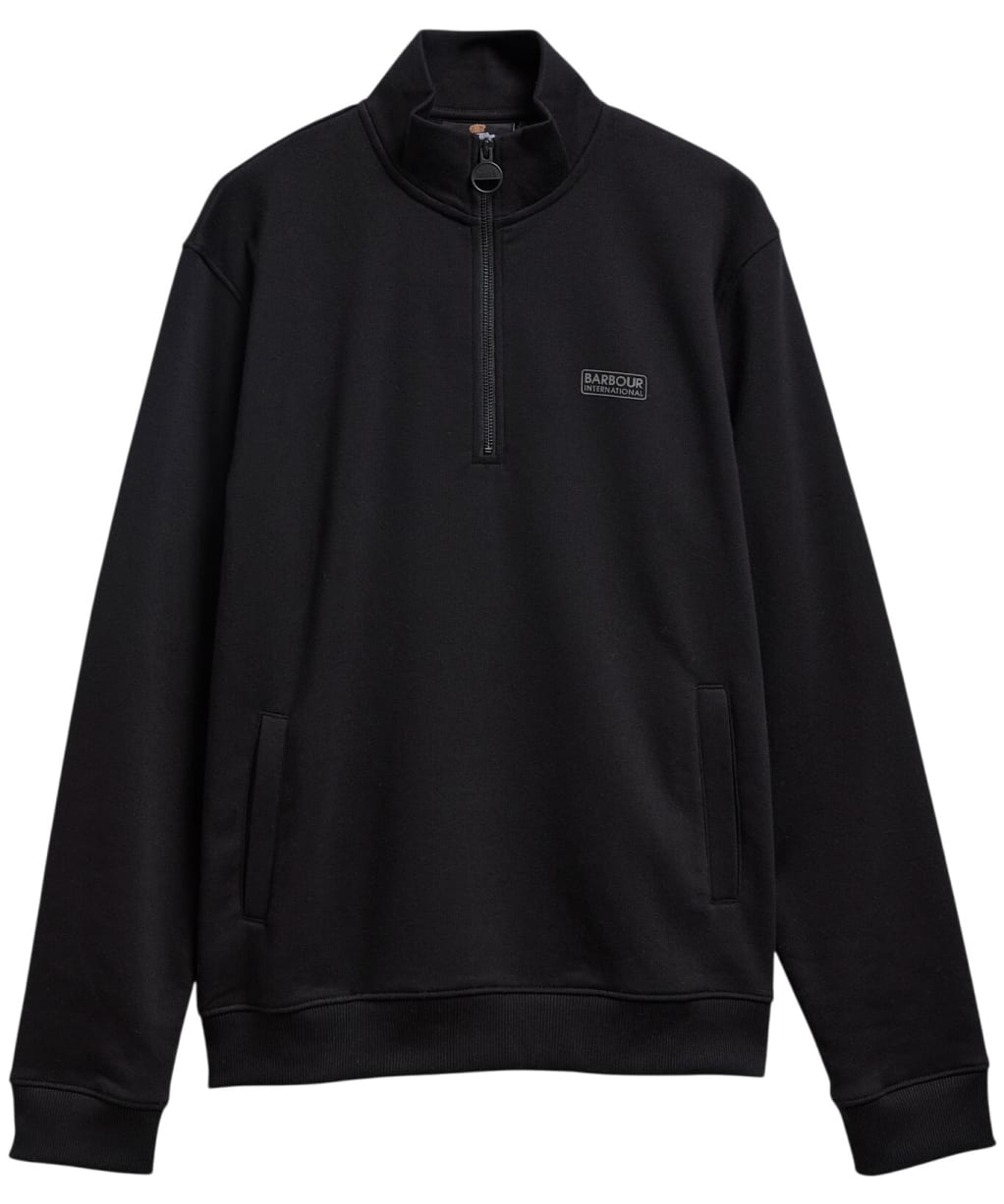 Men's Barbour International Essential Half Zip Sweatshirt - Black / Pewter