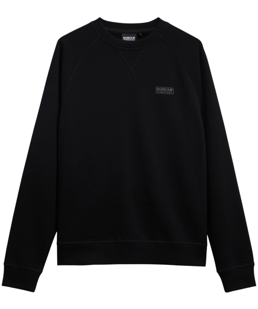 Men's Barbour International Essential Crew Neck Sweatshirt - Black / Pewter