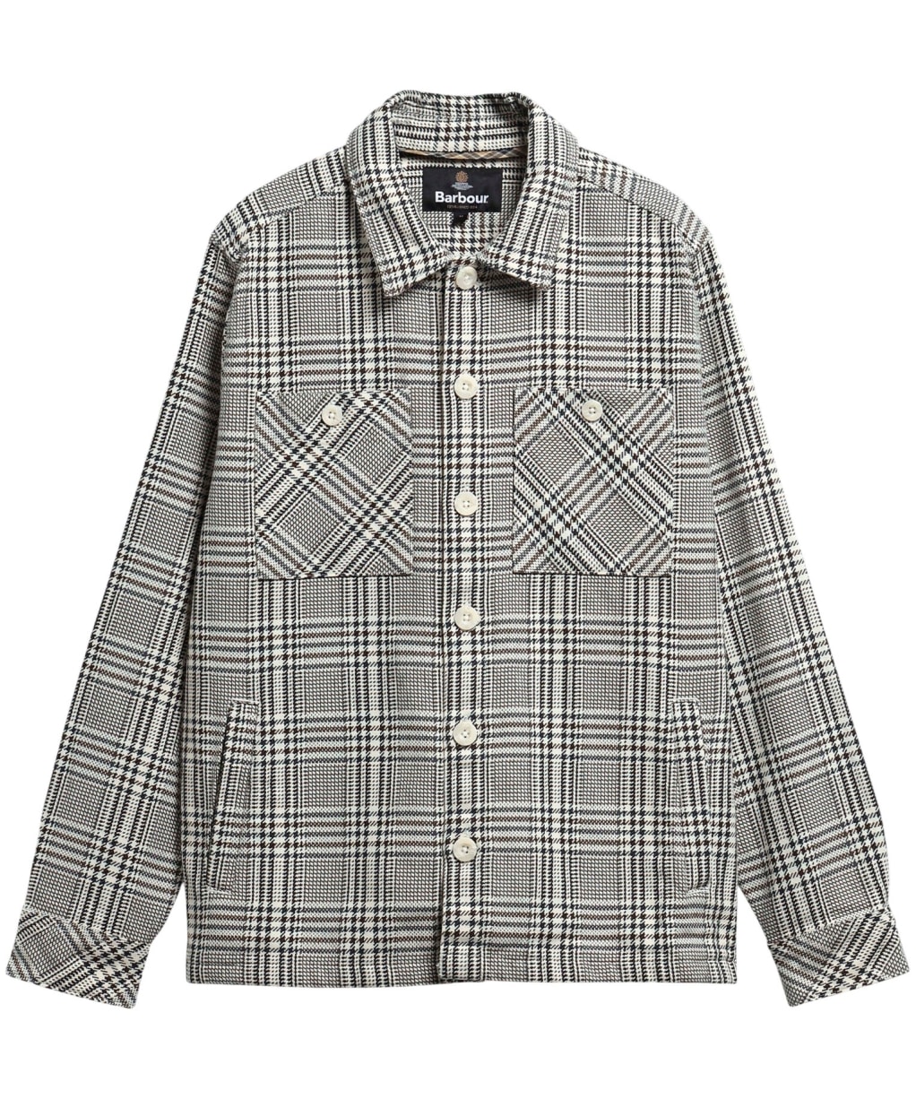 Men's Barbour Alderney Houndstooth Overshirt - Whisper White