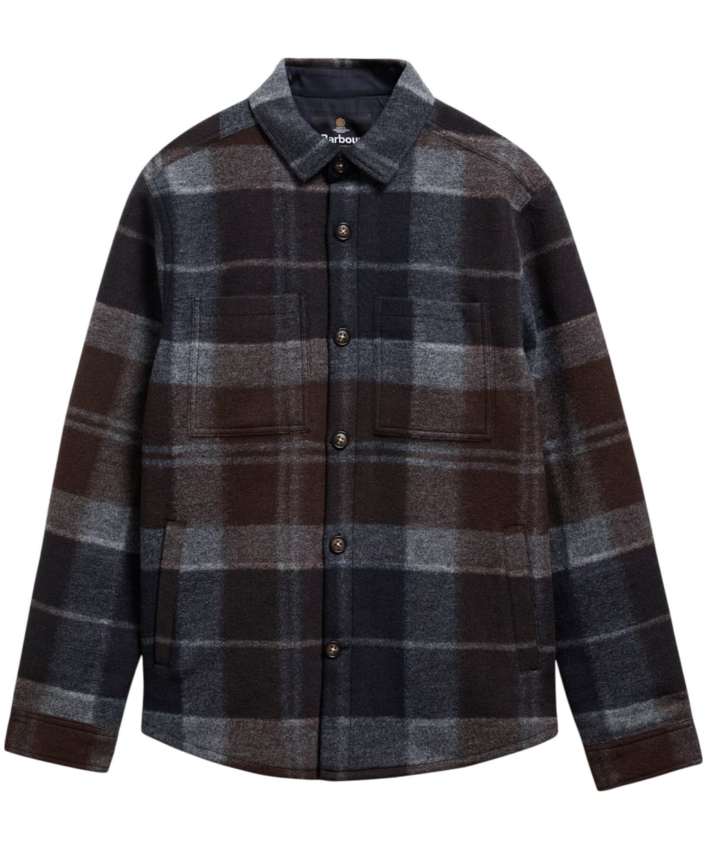 Men's Barbour Woodlane Brushed Check Overshirt - Midnight Oak Tartan