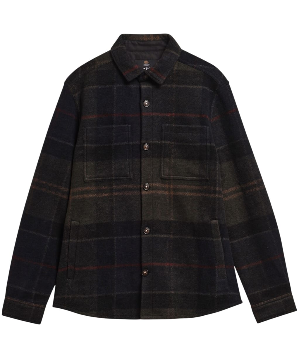 Men's Barbour Woodlane Brushed Check Overshirt - Shadow Classic Tartan