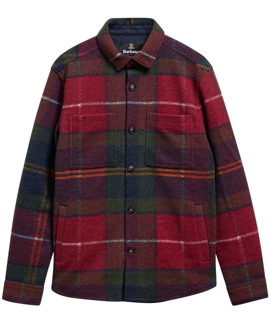 Men's Barbour Woodlane Brushed Check Overshirt - Winterberry Tartan