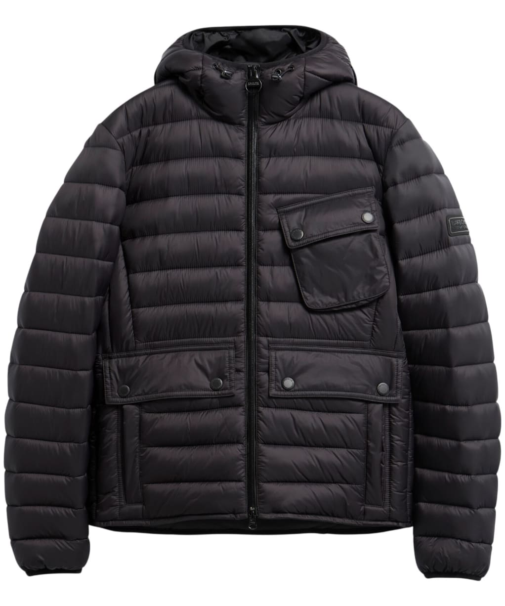 Men's Barbour International Ouston Hooded Puffer Jacket - Black