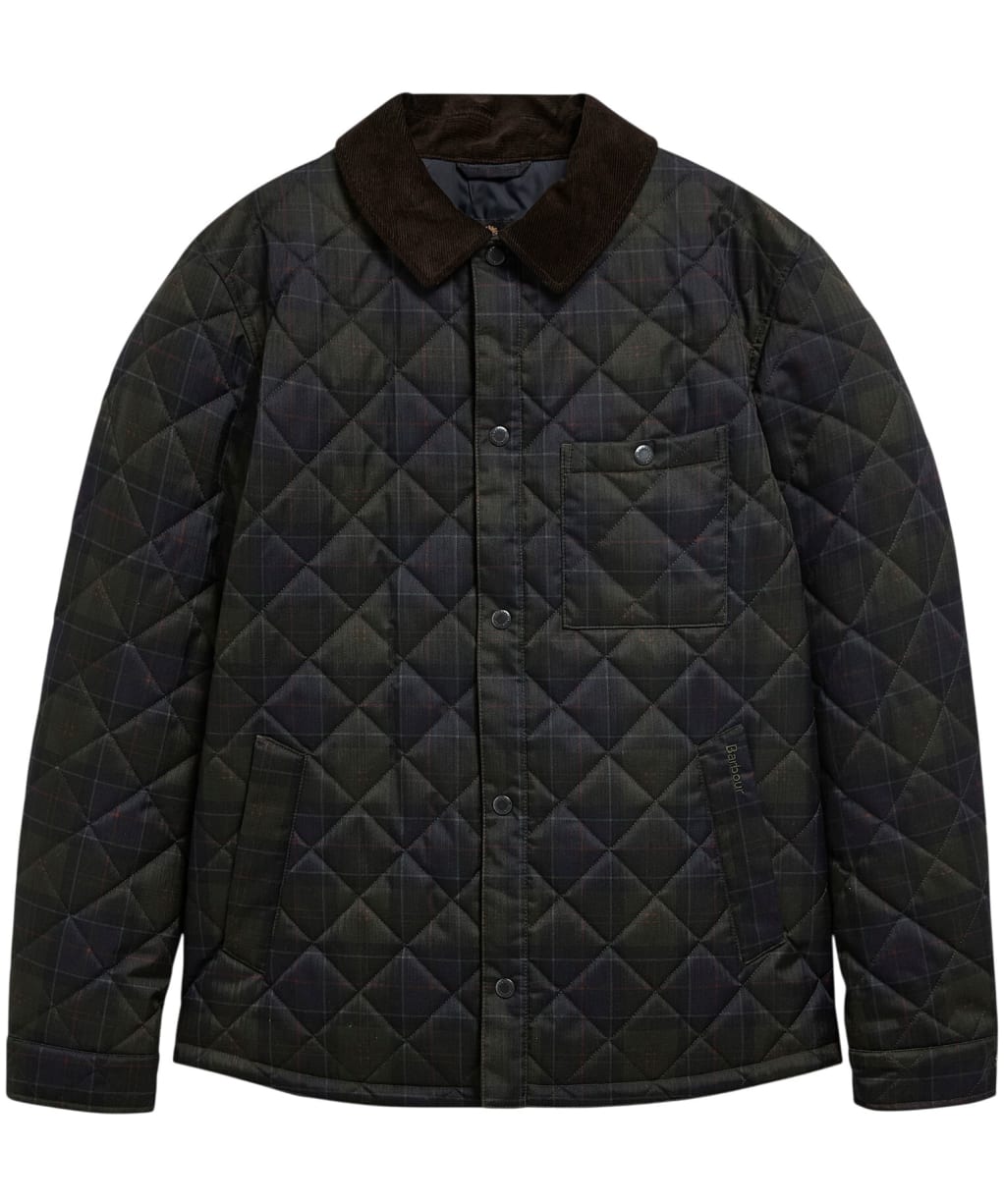 Men's Barbour Tartan Shirt Quilted Jacket - Shadow Classic Tartan
