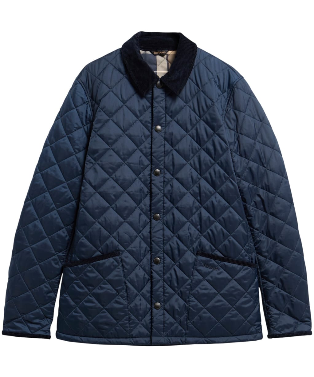Men's Barbour Icons Heritage Quilted Jacket - Navy / Birchwood