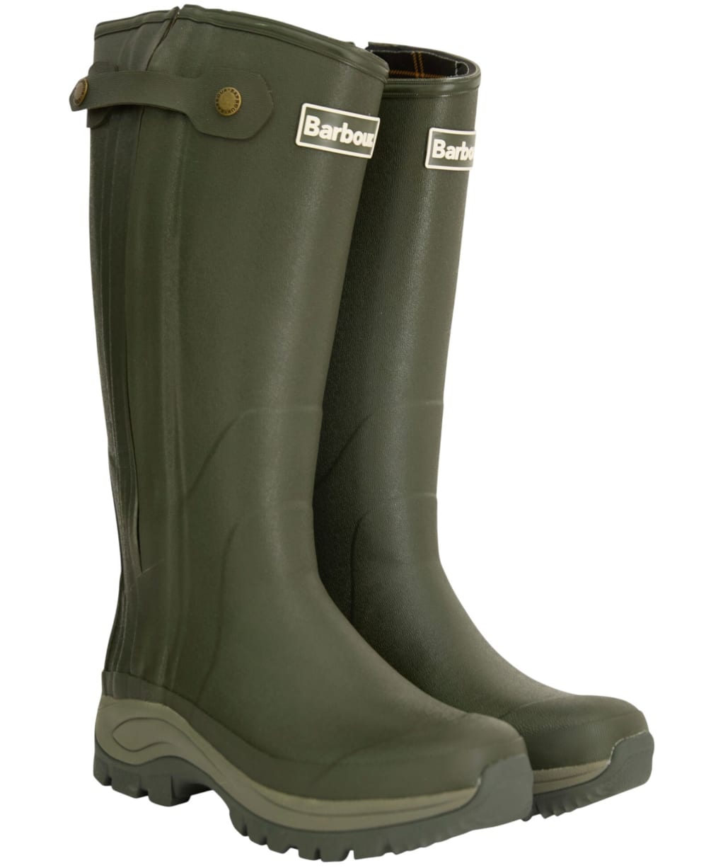 Men's Barbour Teesdale Tall Wellingtons - Olive
