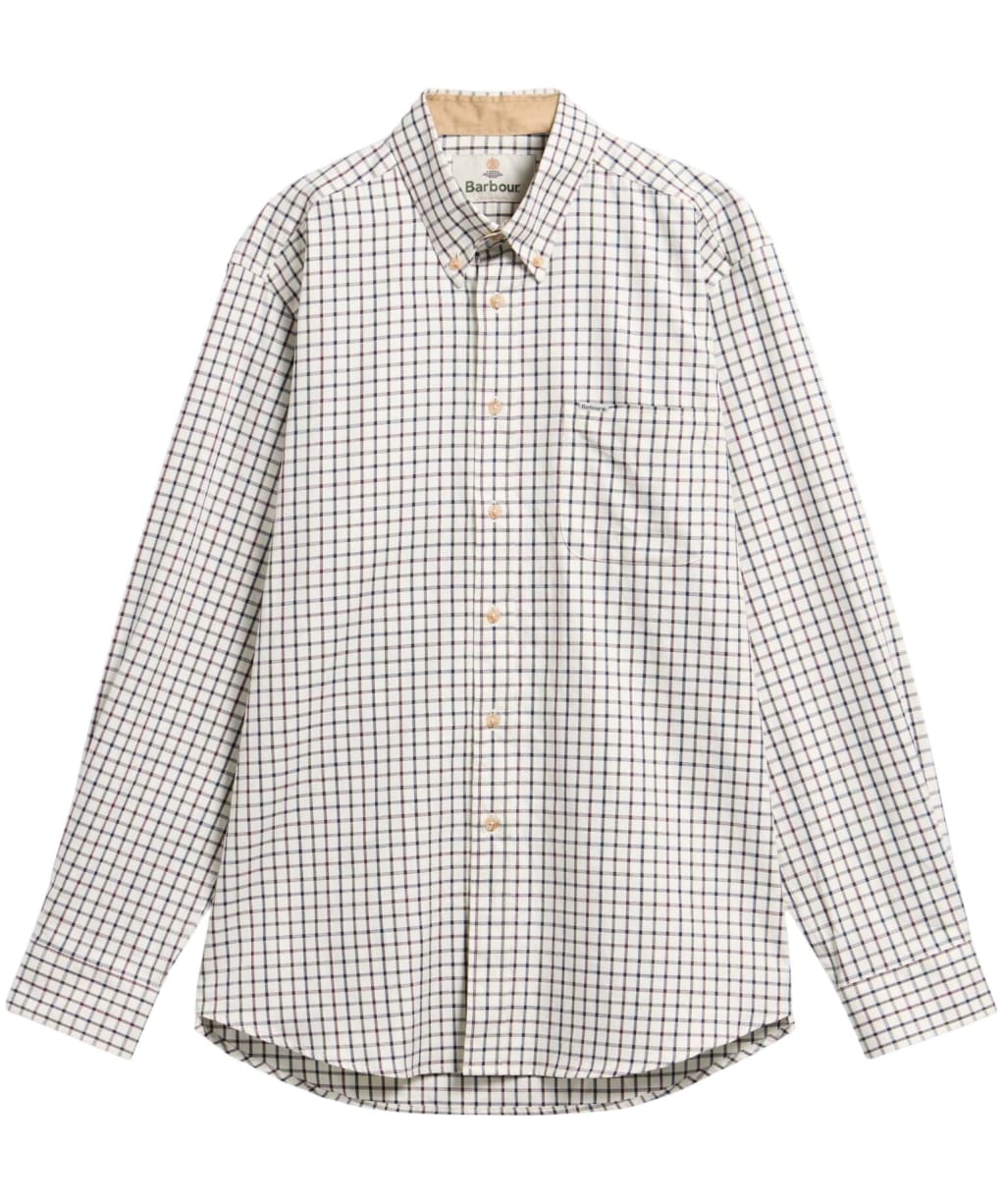 Men's Barbour Sporting Tattersall Shirt - Long Sleeve - Dark Bordeaux