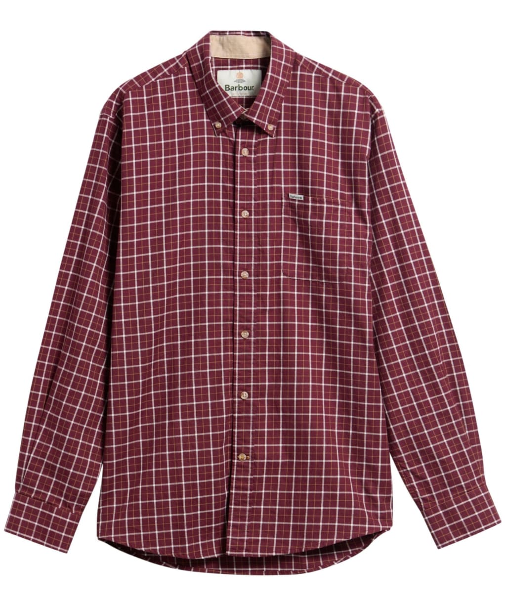 Men's Barbour Bank Check Shirt - Dark Bordeaux
