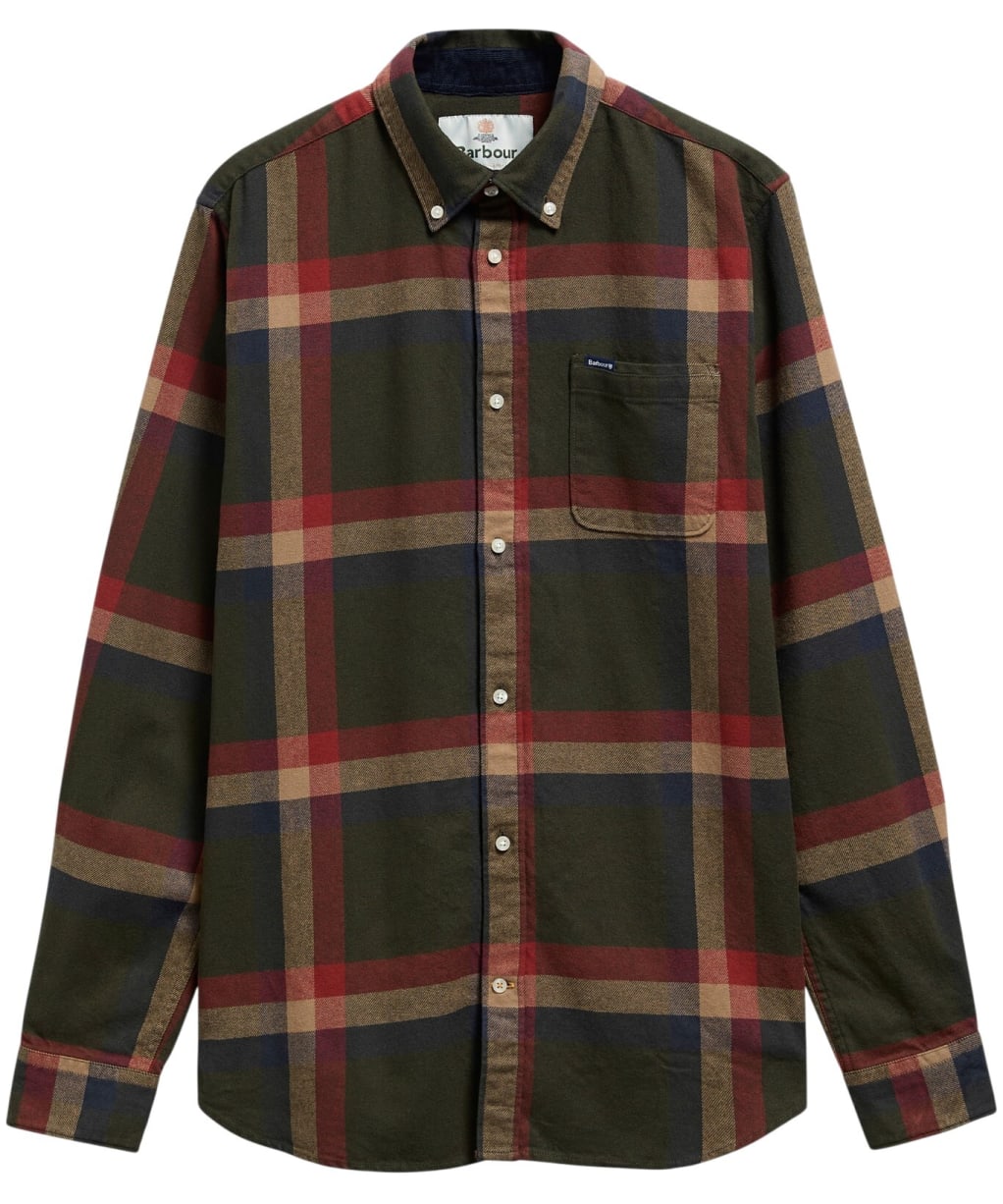 Men's Barbour Folley Tailored Shirt - Mid Olive
